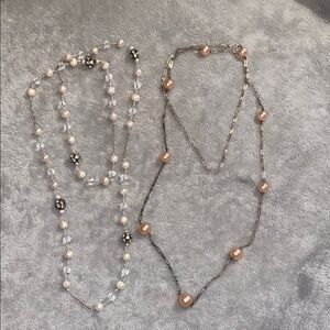 Cream and Silver Delicate Necklace Set